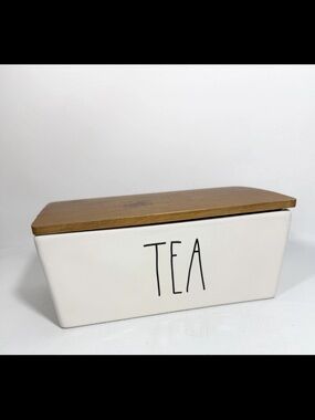 Rae Dunn ceramic tea box HTF